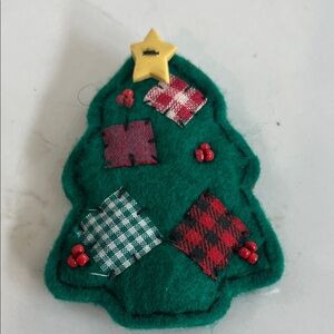 Festive Green Christmas Tree Brooch